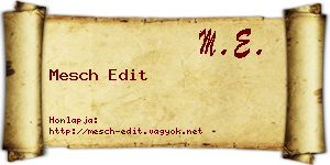 Mesch Edit névjegykártya